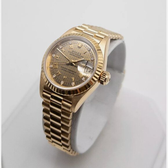 Rolex Factory Ladies 18kt President Watch MINT! main image 5